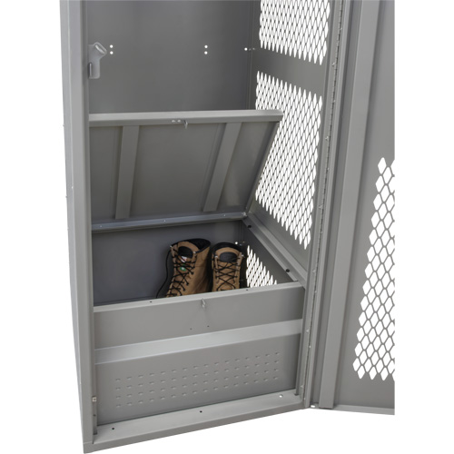 Gear Locker with Door, Steel, 24" W x 24" D x 72" H, Grey TGS INDUSTRIEL