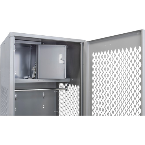 Gear Locker with Door, Steel, 24" W x 24" D x 72" H, Grey TGS INDUSTRIEL
