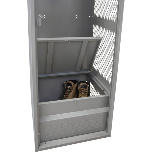 Gear Locker, Steel, 24" W x 24" D x 72" H, Grey TGS INDUSTRIEL
