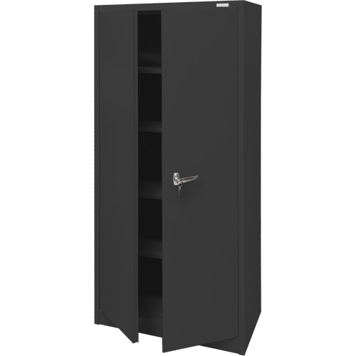 Storage Cabinet, Steel, 4 Shelves, 66" H x 30" W x 15" D, Black TGS INDUSTRIEL
