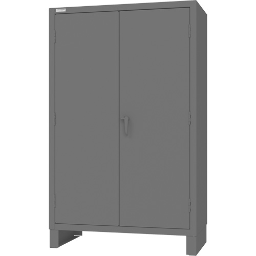 Cabinet with Hanging Bar & Standard Recessed Doors, Steel, 78" H x 48" W x 24" D, Grey TGS INDUSTRIEL
