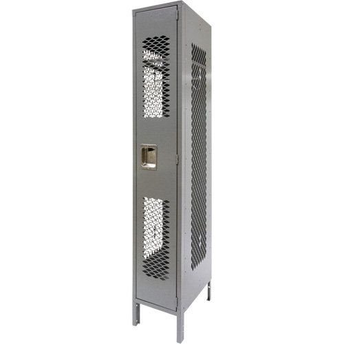 Casiers ventil&eacute;s, 12" x 18" x 78", Acier, Gris, D&eacute;mont&eacute;, Perfor&eacute; TGS INDUSTRIEL