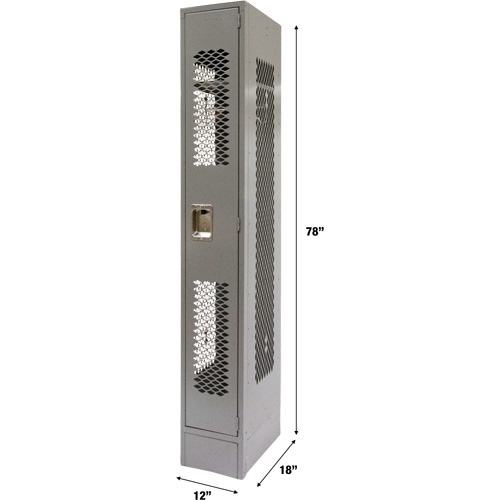 Casiers ventil&eacute;s, 12" x 18" x 78", Acier, Gris, D&eacute;mont&eacute;, Perfor&eacute; TGS INDUSTRIEL