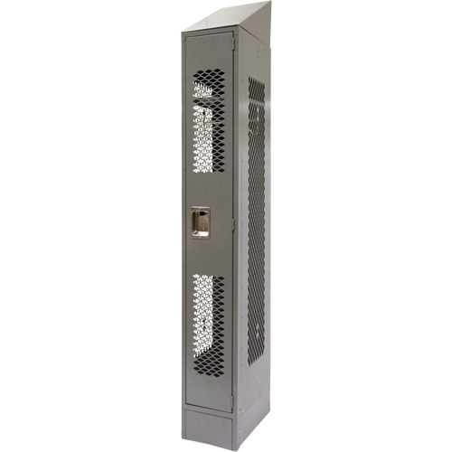 Casiers ventil&eacute;s, 12" x 18" x 88", Acier, Gris, D&eacute;mont&eacute;, Perfor&eacute; TGS INDUSTRIEL