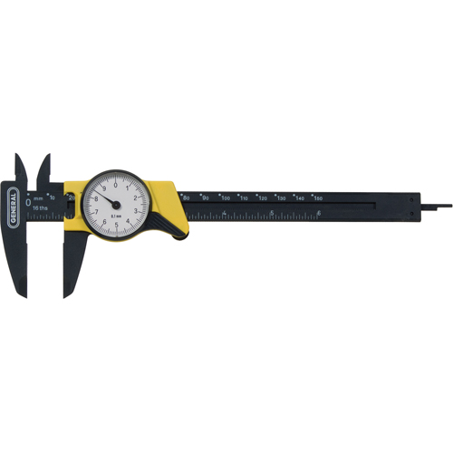 Metric Dial Caliper, 0.001 mm Resolution, 150 mm Range TGS INDUSTRIEL