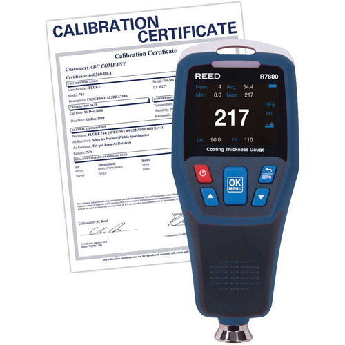 Jauge d'&eacute;paisseur de rev&ecirc;tement avec certification de calibration TGS INDUSTRIEL