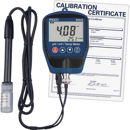 pH/mV Meter with Temperature with Calibration Certificate TGS INDUSTRIEL