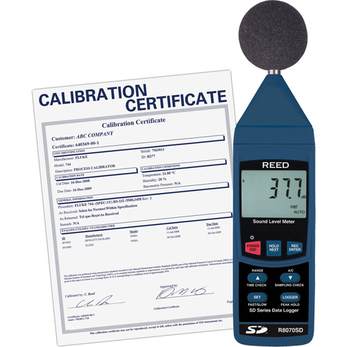 Ensemble sonom&egrave;tre &agrave; enregistrement de donn&eacute;es avec certificat de calibration TGS INDUSTRIEL