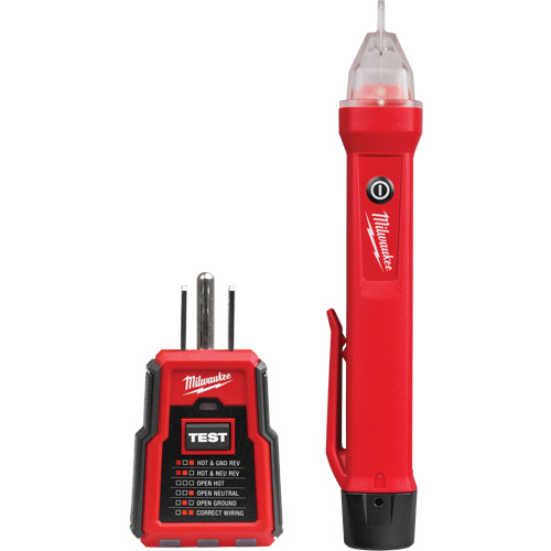 Voltage Detector & GFCI Receptacle Tester Kit, 50 V - 1000 V, Display & Sound Alert TGS INDUSTRIEL