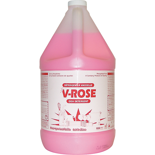 D&eacute;tergent liquide pour vaisselle V-Rose, Liquide, 4 L, Fraîcheur TGS INDUSTRIEL