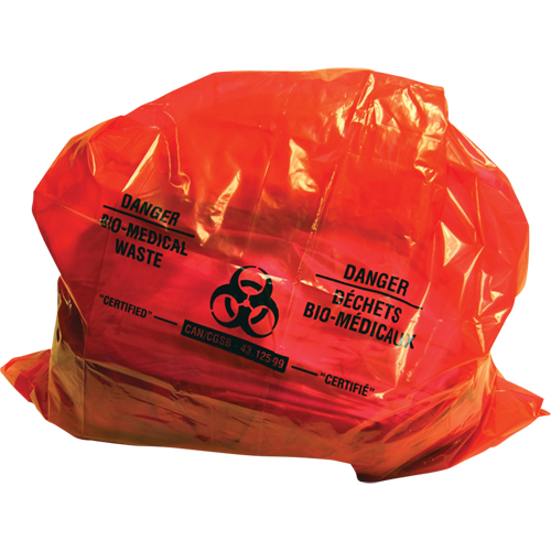 Sacs pour d&eacute;chets bio-m&eacute;dicaux Sure-Guard, Biorisque, 50" lo x 37" la, 2 mil TGS INDUSTRIEL
