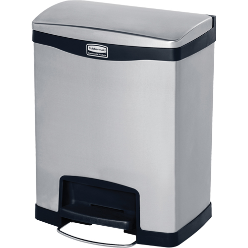Slim Jim&reg; Waste Container, Stainless Steel, 8 US gal. Capacity TGS INDUSTRIEL
