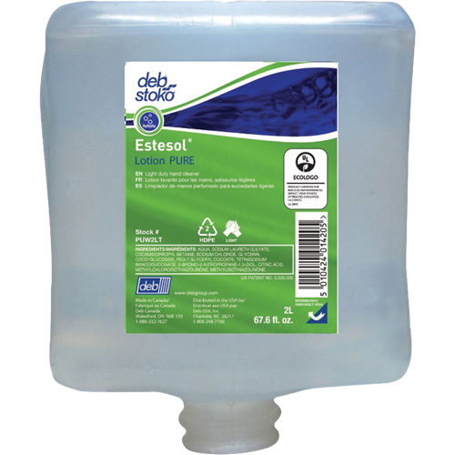 Nettoyant l&eacute;ger et pure pour les mains Estesol, Cr&egrave;me, 2 L, Recharge, Fraîcheur TGS INDUSTRIEL