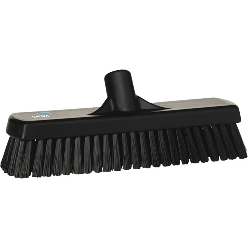 Deck & Wall Scrub Broom, Stiff Bristles, 12", Polyester, Black TGS INDUSTRIEL