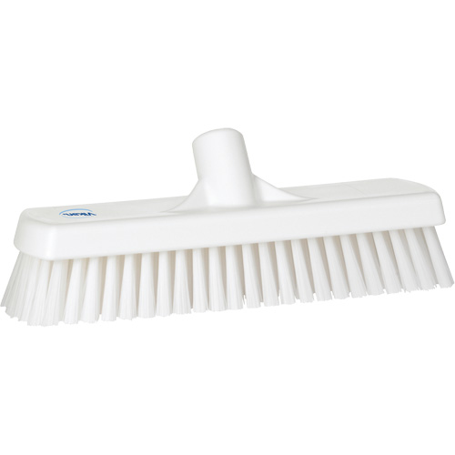 Deck & Wall Scrub Brush, Stiff Bristles, 12", Polyester, White TGS INDUSTRIEL