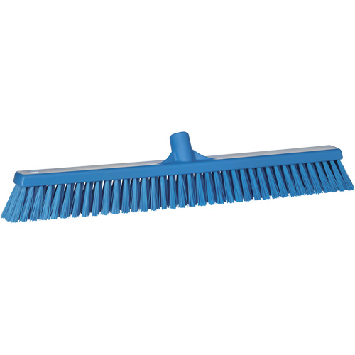 Combo Bristle Push Broom, Coarse/Fine Bristles, 24", Polyester, Blue TGS INDUSTRIEL