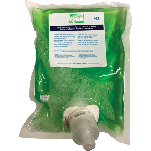 Moisturizing Hair & Body Wash, 1 L, Green Apple, Bag Cartridge TGS INDUSTRIEL