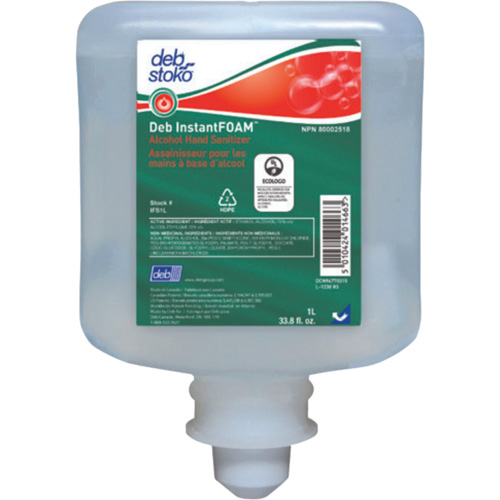 InstantFoam&reg; Hand Sanitizer, 1000 ml, Refill, 70% Alcohol TGS INDUSTRIEL
