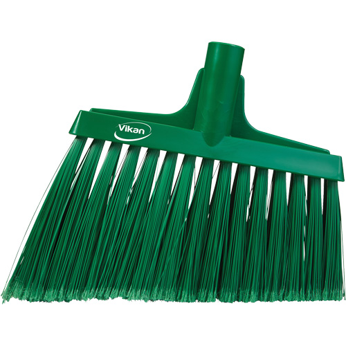 Angled Broom Head, Split Bristles, 11-1/2", Polyester, Green TGS INDUSTRIEL