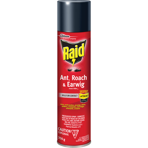 Insecticide contre fourmis, coquerelles et perce-oreilles Raid, 350 g, &agrave; base de solvant TGS INDUSTRIEL