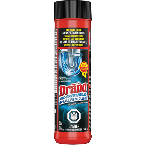 Granules nettoyantes pour drain d&eacute;vier de cuisine de Drano TGS INDUSTRIEL