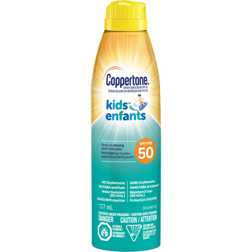 &eacute;cran solaire r&eacute;sistant &agrave; l'eau Kids, FPS 50, A&eacute;rosol TGS INDUSTRIEL