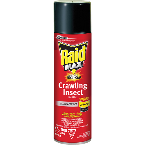 Insecticide contre les insectes rampants Raid Max, 500 g, Canette a&eacute;rosol, &agrave; base de solvant TGS INDUSTRIEL