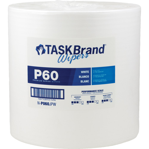Chiffons de premi&egrave;re qualit&eacute; P60 TaskBrand, Tout usage, 13" lo x 12" la TGS INDUSTRIEL