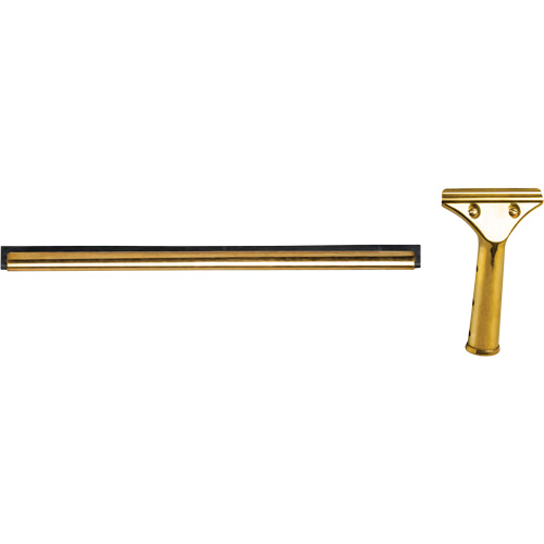 Window Squeegee with Handle, 12", Rubber, Brass Frame TGS INDUSTRIEL