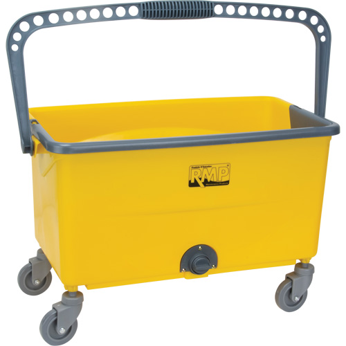 Seau et essoreuse pour vadrouille en microfibres, Passoire, 11 gal. US (44 pintes), Jaune TGS INDUSTRIEL