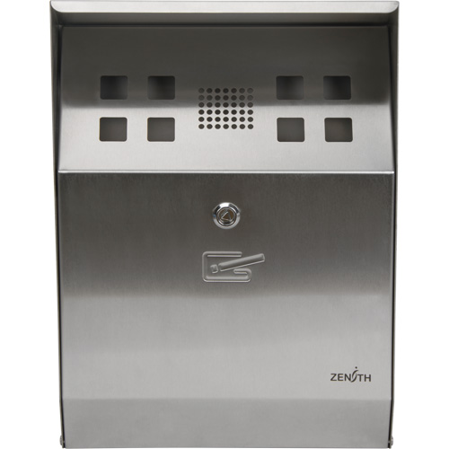 Cendrier, Montage mural, Acier inoxydable, Capacit&eacute; 1.6 Litres, Hauteur 13-4/5" TGS INDUSTRIEL