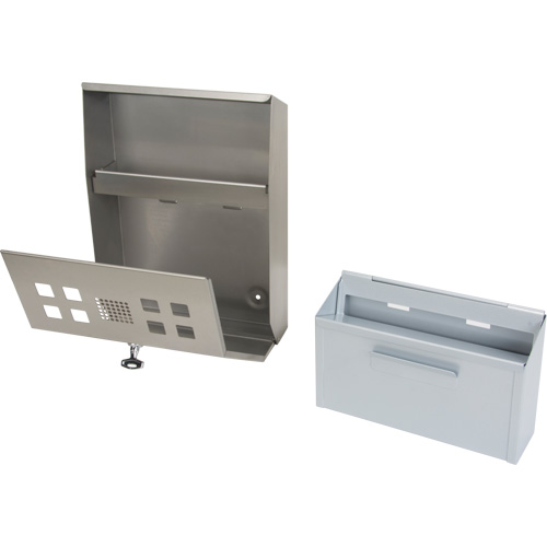 Cendrier, Montage mural, Acier inoxydable, Capacit&eacute; 1.6 Litres, Hauteur 13-4/5" TGS INDUSTRIEL