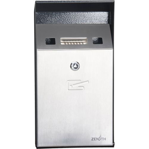 Cendrier, Montage mural, Acier inoxydable, Capacit&eacute; 1 Litre, Hauteur 11-4/5" TGS INDUSTRIEL