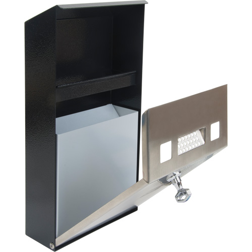 Cendrier, Montage mural, Acier inoxydable, Capacit&eacute; 1 Litre, Hauteur 11-4/5" TGS INDUSTRIEL