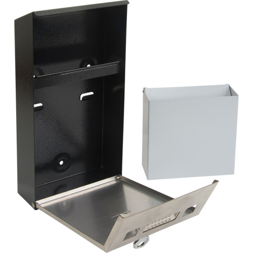 Cendrier, Montage mural, Acier inoxydable, Capacit&eacute; 1 Litre, Hauteur 11-4/5" TGS INDUSTRIEL