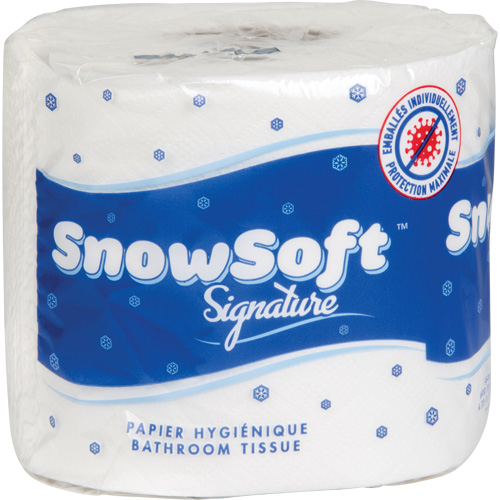 Papier hygi&eacute;nique de premi&egrave;re qualit&eacute; Snow Soft, 2 Pli, 600 Feuilles/Rouleu, Longueur 145', Blanc TGS INDUSTRIEL