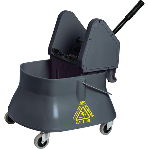 Champ Mop Bucket & Wringer, Down Press, 6.5 US Gal. (26 Quart)/7.5 US Gal. (30 Quarts), Grey TGS INDUSTRIEL