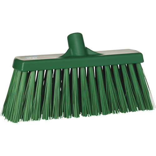 Heavy-Duty Push Broom, Stiff Bristles, 13", Polyester, Green TGS INDUSTRIEL
