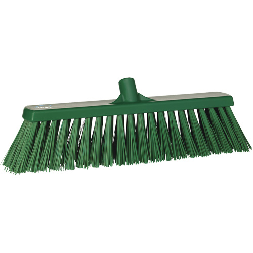Heavy-Duty Push Broom, Stiff Bristles, 20", Polyester, Green TGS INDUSTRIEL