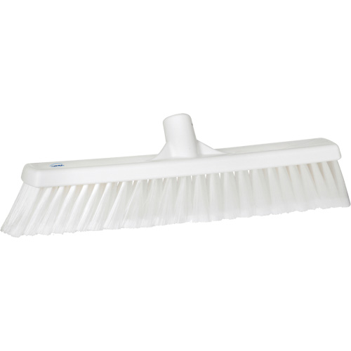 Fine Particle Push Broom, Fine/Split Bristles, 16-1/4", Polypropylene, White TGS INDUSTRIEL