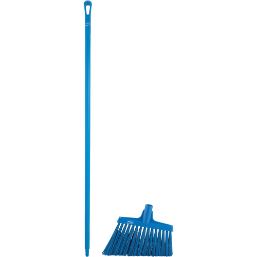 Angle Broom Head with Handle, X-Coarse Bristles, 12", Polyester, Blue TGS INDUSTRIEL