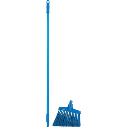 Angle Broom Head with Handle, X-Coarse Bristles, 12", Polyester, Blue TGS INDUSTRIEL