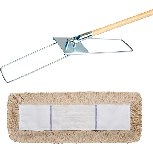 Syst&egrave;me de vadrouille &agrave; &eacute;pousseter Break-Ezy, Style &agrave; enfiler, Coton, 48" lo x 5" la TGS INDUSTRIEL