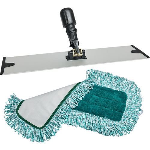 Tampon pour vadrouille &agrave; &eacute;pousseter et support, Style Boucles et crochets, Polyester, 18" lo x 5-3/4" la TGS INDUSTRIEL