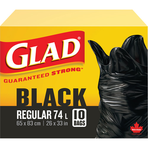 Sacs &agrave; ordures 74 L, R&eacute;gulier, 26" la x 33" lo, Noir TGS INDUSTRIEL