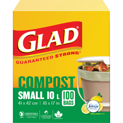 Petits sacs de compostage, R&eacute;gulier, 17" lo x 16" la, Brun, Capacit&eacute; de 10 L (3 gal.) TGS INDUSTRIEL