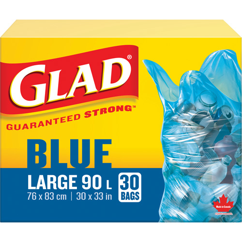 Sacs de recyclage 45 L, R&eacute;gulier, 30" la x 33" lo, Bleu TGS INDUSTRIEL