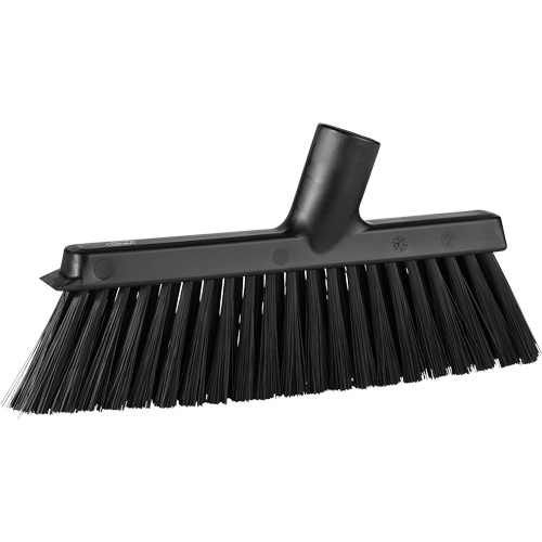 Dustpan Broom with Angled Thread, Medium Bristles, 10", Polyester, Black TGS INDUSTRIEL