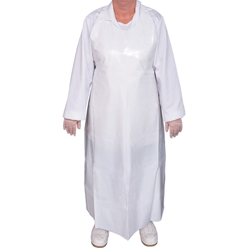 Tablier Top Dog de 8 mil, Polyur&eacute;thane, 50" lo x Blanc TGS INDUSTRIEL