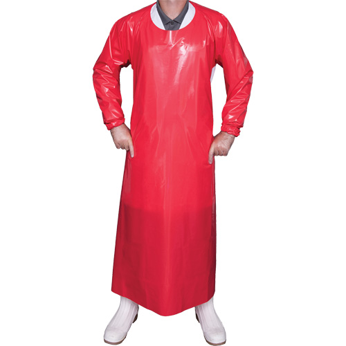 Top Dog 6 Mil. Gown, Large, Red, Polyurethane TGS INDUSTRIEL